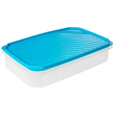 Image of TATAY Food Storage, Airtight, 2.1 L of Capacity, Flexible Pressure Lid, BPA free, Suitable Microwave and Dishwasher, Blue. Measures: 28,5 x 18,5 6 cm