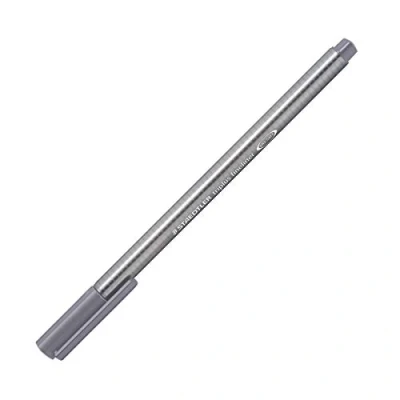 Image of STAEDTLER Triplus 334 85 Fineliner Pen Ergonomic Triangular Shape High Quality Superfine Tip Line Width 0.3 mm Set of 10 Dove Grey