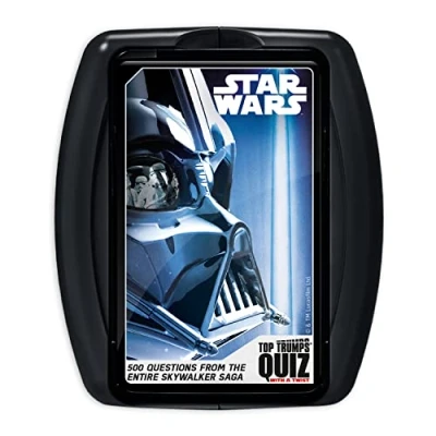 Image of Top Trumps Star Wars Quiz Game, 500 questions to test your knowledge and memory from Leia, Han Solo, Kylo Ren Starfighters The Phantom Menace, gift toy for boys girls aged 8 plus