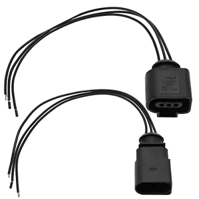 Image of VGOL 2PCS 3 Pin Oil Level Sensor Connector Socket Wiring Harness (Male &amp; Female) Compatible with Audi 1J0973703 8K0973703 3D0973703 Automotive Replacement Parts