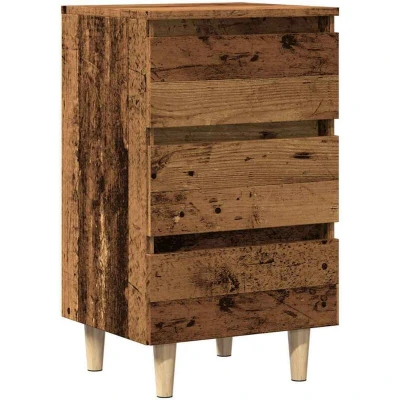 Image of vidaXL bedside cabinet/nightstand engineered wood old finish 40x35x69 cm modern bedroom furniture ample storage &amp; sturdy display