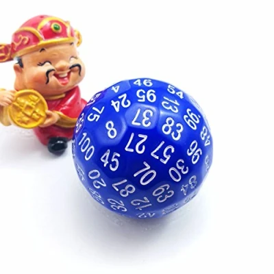 Image of Bescon Polyhedral Dice 100 Sides Dice, D100 die, Sided Cube, Game Dice,100 Cube of Blue Color