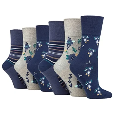 Image of SOCK SHOP GENTLE GRIP 6 Pairs of Ladies Socks, Size UK 4 8 (6 x RH249)