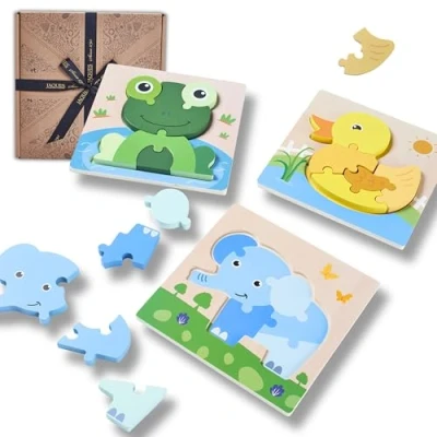 Image of Jaques of London Wooden Animal Puzzle for Kids Quality Jigsaw 3 Year Olds Perfect Toys Since 1795
