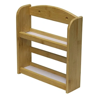 Image of Bamboo 2 Tier Spice Rack Holds 10 Jars