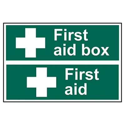 Image of Scan SCA1553 Self adhesive PVC sign First aid box / 300 x 200mm