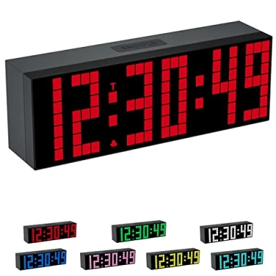 Image of CHKOSDA Digital Alarm Clock, Led Clock with 2&quot; Digital, 7 Color Options, Adjustable Brightness, Countdown Remote Control, Calendar and Temperature Display Desk for Bedroom