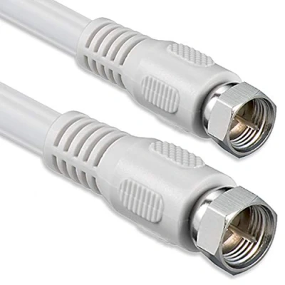 Image of 1aTTack.de SAT antenna cable 5.0 meters 2x shielded F plug &gt; (fully shielded) white FF 85db