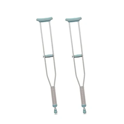 Image of Pepe Underarm Crutches for Adults Pair (x2 Units, Size M), Under Armpit Women, Walking Underarm, Adjustable Men, Aluminium Arm Crutch, Grey