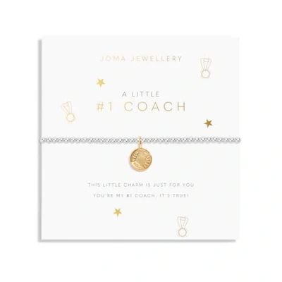 Image of Joma Jewellery A LITTLE NUMBER ONE COACH Silver &amp; Gold Plated Bracelet 17.5cm stretch