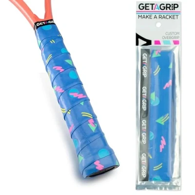 Image of GET A Grip Custom Tennis Racket Tape Anti Slip/Quick Drying Overgrips Precut Badminton with Finishing Squash Tapes (Cutting Shapes, 3 Grips)