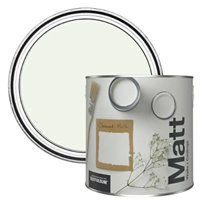 Image of Rust Oleum Colours Matt Emulsion Wall and Ceiling Paint Steamed Milk 2.5L