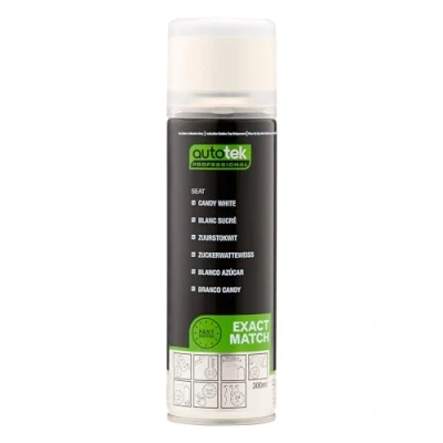 Image of Autotek Professional Exact Match Car Spray Paint, Seat Candy White Aerosol Spray, 300 ml