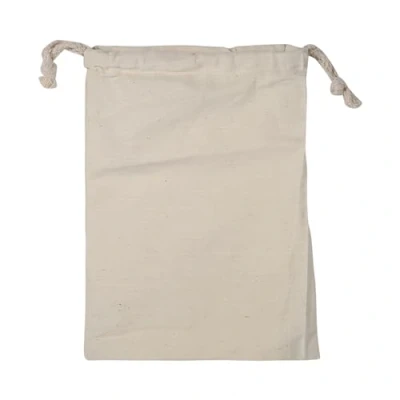 Image of Oumefar Drawstring Storage Bag, Household Plain Organic Cotton Bag Laundry Sack Biodegradable Eco friendly for Travel Home Use (15 * 20cm)