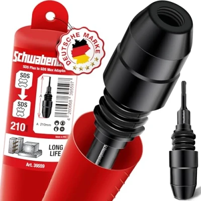 Image of SCHWABENBACH ® SDS Plus to Max Adapter Piece for Use of Concrete Drill or Chisel on Machines Premium Quality Attachment Chuck Hammer Bit