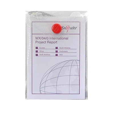 Image of Snopake A7 Polyfile P Portrait Popper Wallet with Press Stud Closure [Pack of 5] Clear [13306]