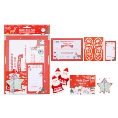 Image of RSW ‘Santa’s Been’ Pack, Christmas Activity Kit Includes Certificate, 3 Gift Tags, Stencils, Magic Key and Thank You Letter Card Stocking Fillers Perfect for