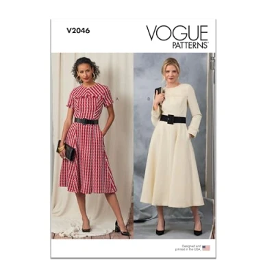 Image of Vogue Patterns Paper Pattern V2046R5 Misses&#039; Dress with Sleeve and Length Variations R5(14 16 18 20 22)