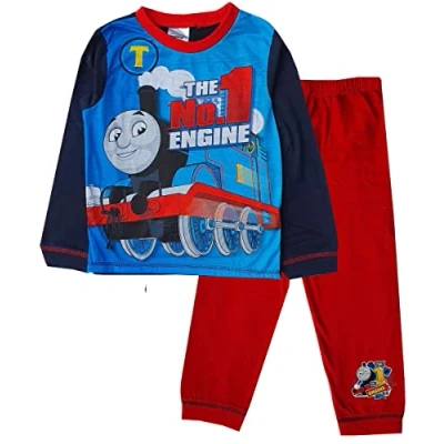 Image of Thomas Boys Long Length Pyjamas Age 2 3 Years Red