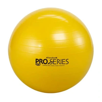 Image of TheraBand Exercise Ball, Professional Series Stability Ball with 45 cm Diameter for Athletes 4&#039;7&quot; to 5&#039;0&quot; Tall, Slow Deflate Fitness Improved Posture, Balance, Yoga, Pilates, Core, Yellow