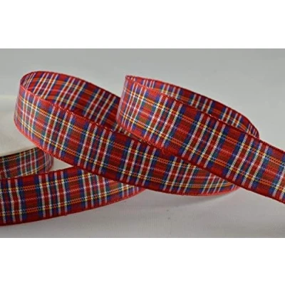 Image of 5 metre Length of Royal Stewart Polyester Tartan Ribbon 16mm Wide