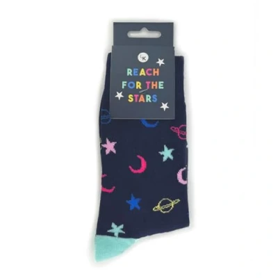 Image of Snazzy Socks Reach for The Stars Ladies Size 4 7 Novelty Sock Gift LKSOCK017