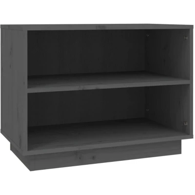 Image of vidaXL Shoe Cabinet Grey 60x34x45 cm Solid Wood Pine
