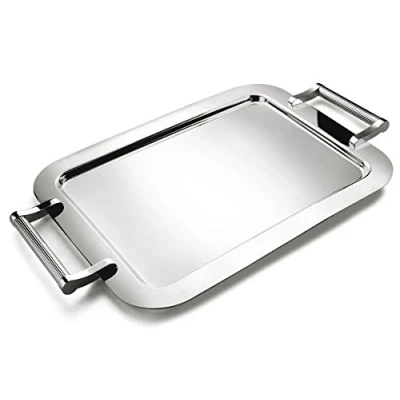 Image of Zilverstad Tray Rectangular, Small, Steel, Silver, 36.3 x 57.7 4 cm