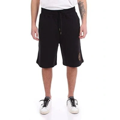 Image of VERSACE JEANS COUTURE Cotton V Emblem Foil Logo Black Shorts M