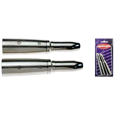 Image of Stagg 16097 3 Pin Female Stereo Jack/Male XLR Audio Adaptor Matt Chrome (Pack of 2)