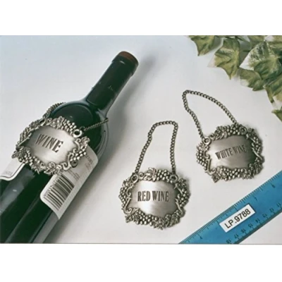 Image of Wine Label Bottle Pewter Tag (RED WINE)