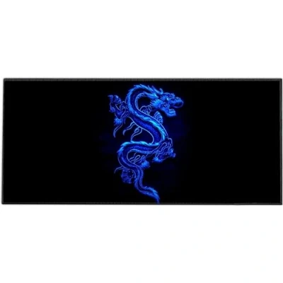 Image of Silent Monsters Mouse Mat Size XX Large 900 x 400 mm, Pad Design: Red Dragon, Stitched Edges, Mousemat for Office and Gaming, Mousepad Non Slip Rubber Base, Desk XXL