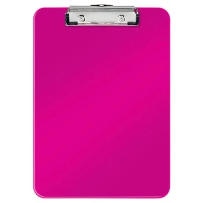 Image of Leitz 39710023 A4 Clipboard, Rigid Plastic, WOW Range, Metallic Pink