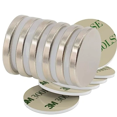 Image of Magnetpro 6 Piece Disc Magnets KG Force 25 mm Diameter x 3mm Thick Magnet with Self Adhesive Tape