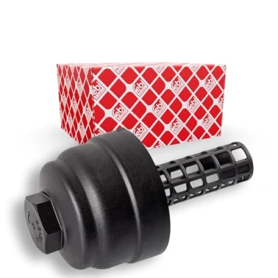 Image of 06E115433, 06E115433C, 6E115433, 6E115433C Cover, oil filter housing FEBI BILSTEIN 174254 with seal ring AUDI: A5 B8 Sportback, A4 B7 Saloon