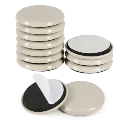 Image of Ushine 12 Pcs Furniture Sliders for Heavy Items,Self adhesive Moving Pads,Carpet slider,Chair Leg Floor Protector,Relieve Pressure On the Floor,Easily Slide Anywhere