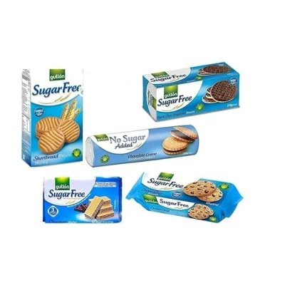 Image of Gullon Sugar Free Biscuits Chocolate Mixed Variety Selection Diabectic 5 Pack