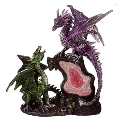 Image of Puckator Dark Legends Treasure Geode Dragon Home Decoration Ornaments Resin Accessories Living Room Fantasy Gifts For Men