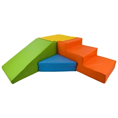 Image of Soft play, slide, stairs, foam, indoor, outdoor, set, kids, baby (colour: yellow, green, blue, orange)