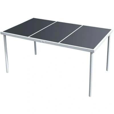 Image of vidaXL Garden Table 150x90x74 cm Black Steel