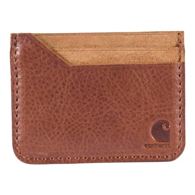Image of Carhartt Men&#039;s Rugged Patina Leather Wallets, Available in Multiple Styles and Colors, Brown, One Size, Front Pocket Durable Canvas Or Wallet with &amp; Without Money Clip