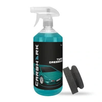 Image of CARSHARK Tyre Dressing 1 Litre with x Applicator Pad (Black), Deep Shine, UV Protection