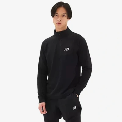 Image of New Balance HEAT GRID HALF ZIP Long sleeved top, Men&#039;s, Size: Small, Black