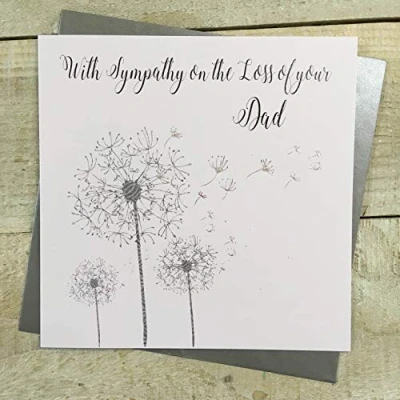Image of WHITE COTTON CARDS Sympathy Handmade Card Loss of Dad DT174 D,16cm x 16cm