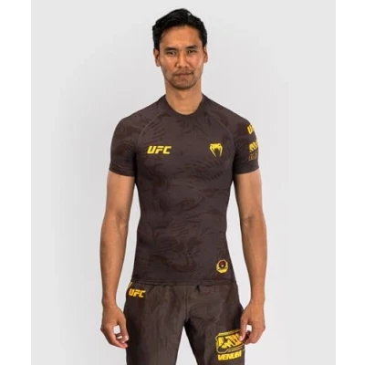 Image of Venum UFC Fight WEEK 4.0 MENS Rashguards Sports Tshirt, Men&#039;s, Size: Large, Dark brown