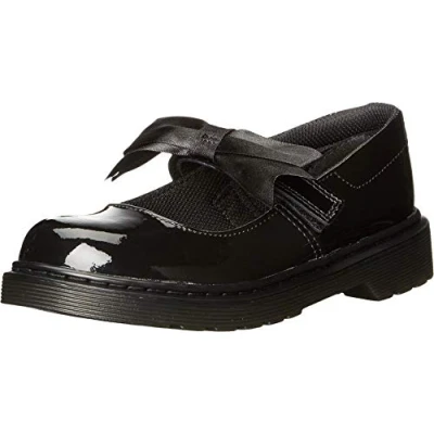 Image of Dr. Martens Girls Maccy II J Mary Janes, Black (Black Patent Lamper 001), 12 Child UK (31 EU)