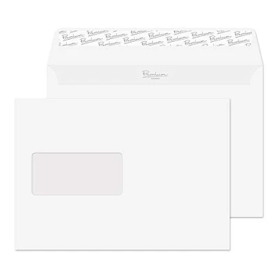 Image of Blake Envelopes Premium Business 36708 Briefumschläge Haftklebung Mit Fenster Diamant Weiß Glättend C5 162 x 229 mm 120g/m² 500 Stück