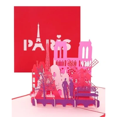 Image of Pop Up Card &quot;Paris Je t&#039;aime 3D with Paris &amp; the Eiffel Tower, Travel Gift Voucher Card, cards, City Trips Honeymoons
