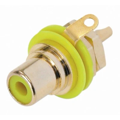 Image of Neutrik NYS367 4 Phono Chassis Socket, Yellow