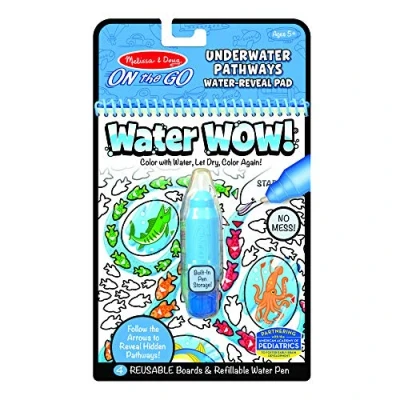 Image of Melissa &amp; Doug Water WOW! Underwater Pathways Reveal Travel Book Activity Pad 3+ Gift for Boy or Girl